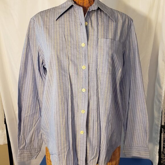 Ladies CASUAL CONNECTIONS Button Down Striped Shirt in Blue - S/P - Picture 1 of 4